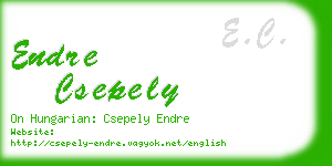 endre csepely business card